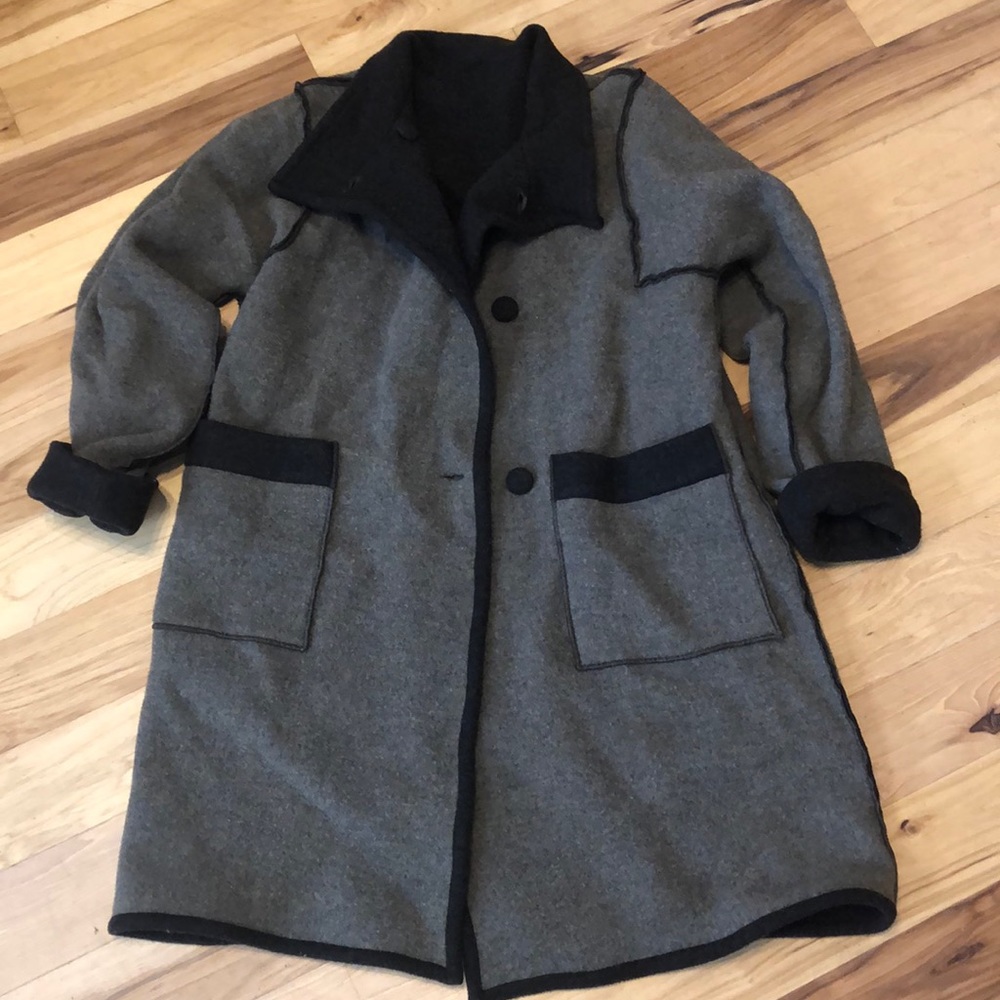 Wool reversible coat